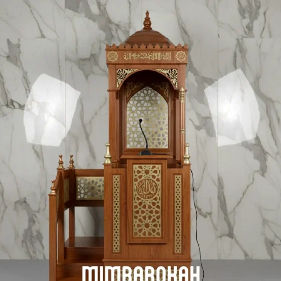 Mimbar Kayu Minimalis Pesanan DKM Masjid Tulungagung