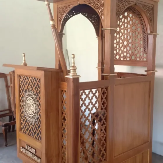 Mimbar Kubah Ukir Klasik Jepara Pesanan Masjid Pacitan Jawa Timur