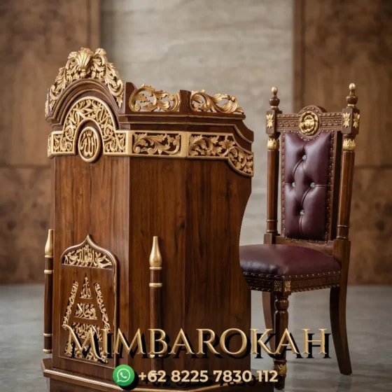 Model Podium Mimbar Ukiran Masjid Di Banten