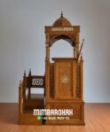 Mimbar Masjid Unik Kayu Jati Custom Logo