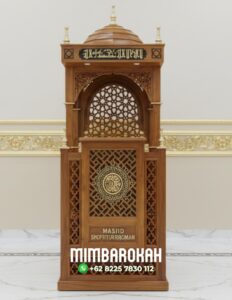 Mimbar Kayu Kubah Minimalis Ukir Jepara