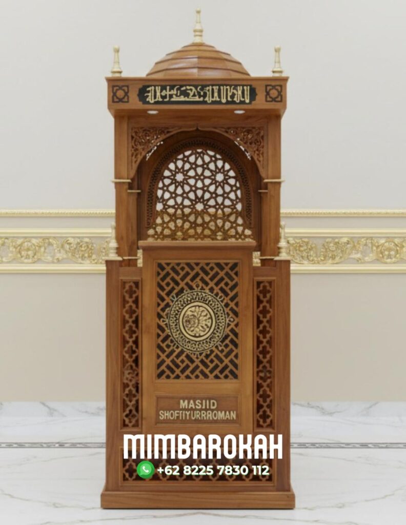 Mimbar Kayu Kubah Minimalis Ukir Jepara