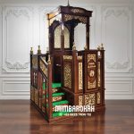 Podium Mimbar Masjid Ukiran Kaligrafi Atap Kubah