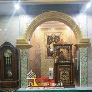 Mimbar Kubah Klasik Ukiran Jati Jepara