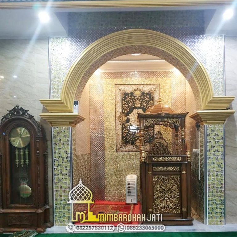 Mimbar Kubah Klasik Ukiran Jati Jepara