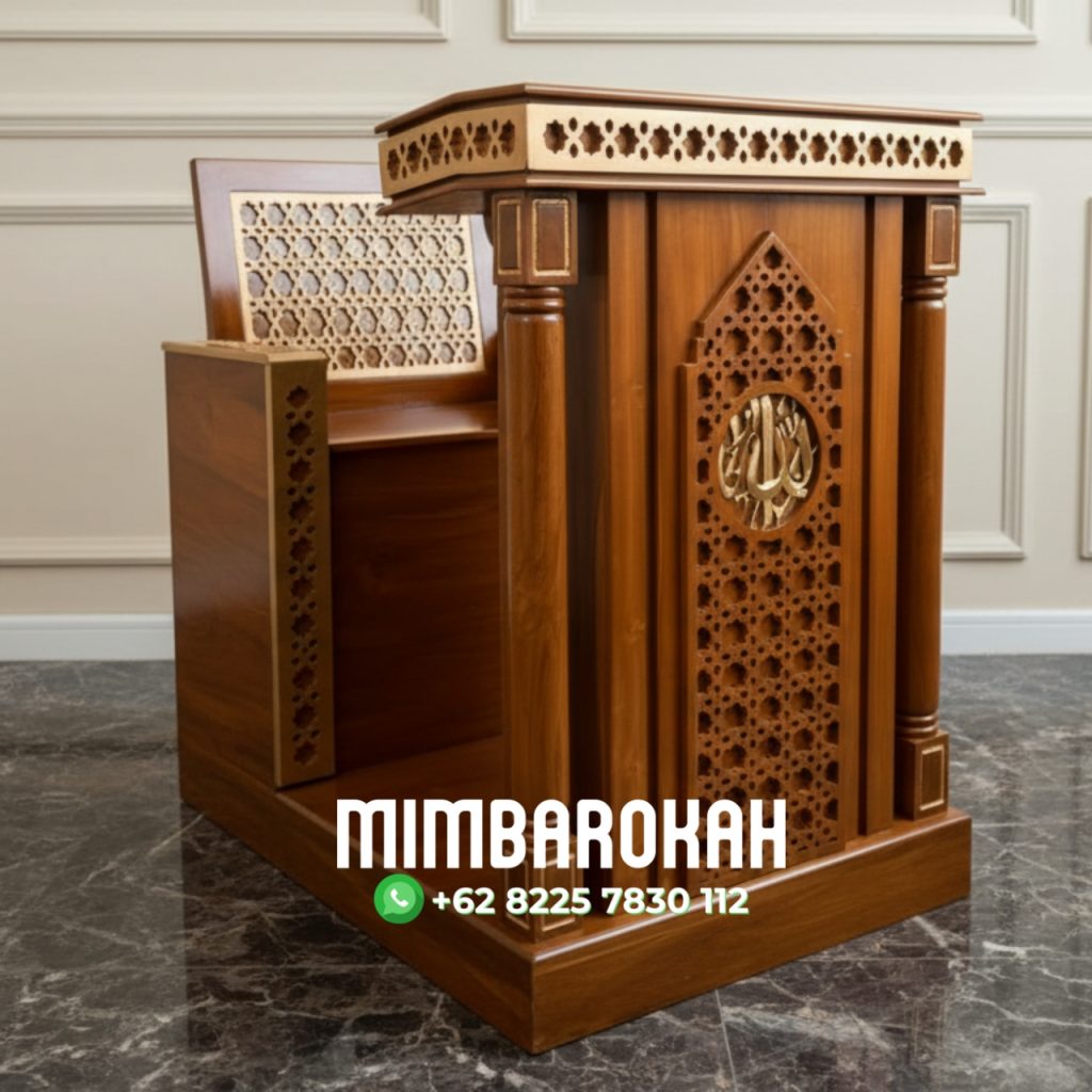 New Desain Mimbar Podium Malang Kayu Jepara Terbaru Mimbar podium masjid ini dibuat dari kayu jati tua 30 tahun