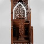 Mimbar Kubah Klasik Mewah Pesanan DKM Masjid Depok Model Mimbar Masjid Terbaru Pintu Masuk Depan