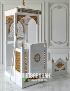 Mimbar Minimalis Ukuran Kecil Kuba Kayu Jati