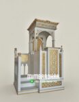 Mimbar Podium Khutbah Ukiran Kaligrafi Atap Kubah Masjid Agung Mojokerto