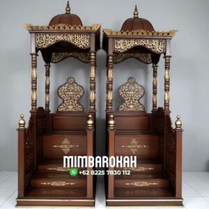 Mimbar Kayu Kaligrafi Arabic Pesanan DKM Masjid Agung Magelang
