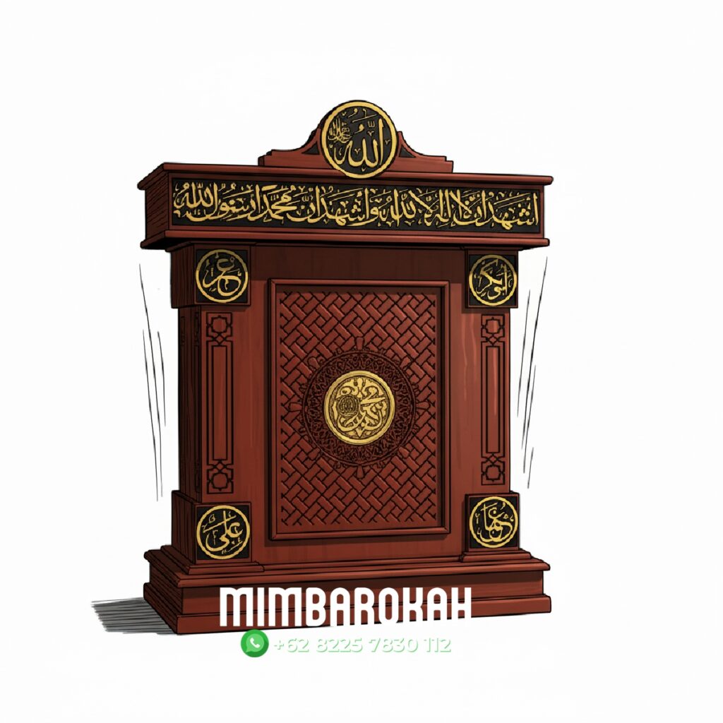 Model Podium Mimbar Masjid Ukiran Kaligrafi Atap Kubah Masjid Agung Gunung Kidul Podium Mimbar Nabawi Style
