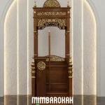 Harga Mimbar Kubah Ukir Klasik Jepara Pesanan DKM Masjid Agung Lamongan Mimbar Masjid Jati Jepara