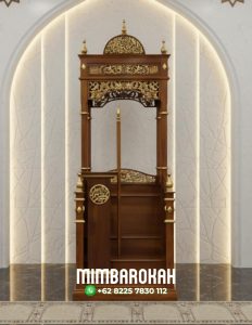 Mimbar Kubah Ukir Klasik Jepara Pesanan DKM Masjid Agung Lamongan