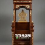 Mimbar Podium Khutbah Ukiran Kaligrafi Atap Kubah Masjid Agung Gresik