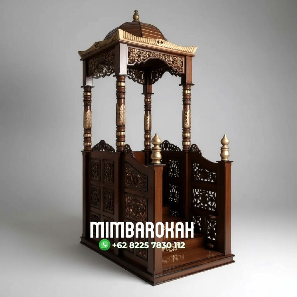 Harga Mimbar Podium Masjid Ukiran Kaligrafi Atap Kubah Masjid Agung Cilegon Terbaru