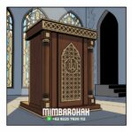 Podium Mimbar Masjid Ukiran Kaligrafi Atap Kubah Masjid Agung Purbalingga