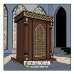 Model Podium Mimbar Masjid Ukiran Kaligrafi Atap Kubah Masjid Agung Purbalingga Harga Mimbar Podium Masjid Ready Stock