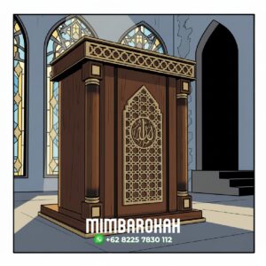 Podium Mimbar Masjid Ukiran Kaligrafi Atap Kubah Masjid Agung Purbalingga