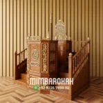Mimbar Khutbah Ukuran Besar Atap Kubah Kayu Jati