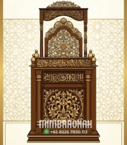 Bentuk Mimbar Kayu Podium Minimalis Masjid Di Pekalongan