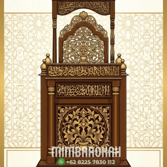 Bentuk Mimbar Kayu Podium Minimalis Masjid Di Pekalongan