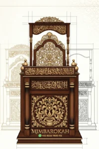 Mimbar Kayu Podium Minimalis Masjid Agung